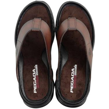 Imagem de Chinelo de Dedo Masculino Casual Dia a Dia em Couro Levitech Pegada 134103
