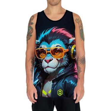 Imagem de Camiseta Regata Tshirt Animais Cyberpunk Leão Rei da Selva 4 - Enjoy S