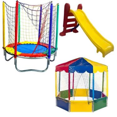 Imagem de Pula Pula Cama elastica Pequena 1,40 + Piscina De Bolinhas Oitavada 2,