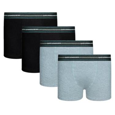 Imagem de Kit 4 Cueca Boxer Box Lupo Infantil Kids Algodão Original, Preto com c