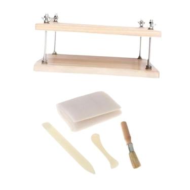 Imagem de Vaveren Prensa de livros de madeira Ferramenta de encadernação de livros Máquina de prensa de papel plana multiuso portátil Prensa de encadernação para, Conjunto de Duas