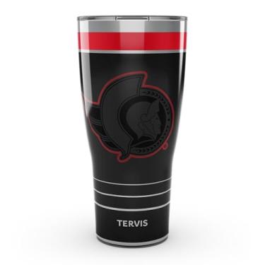 Imagem de Tervis Traveler NHL Ottawa Senators - copo de viagem com isolamento térmico de parede tripla para jogo noturno mantém as bebidas frias e quentes, 850 g, aço inoxidável