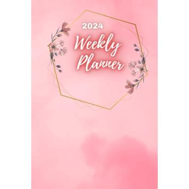 Imagem de 2024 Weekly Planner : Weekly & Monthly Planner Notebook for January 2024 to December 2024, 6" x 9", Monthly Notes pages (2 page per month): To-Do List ... Pink Gradient Weekly & Monthly Organizer