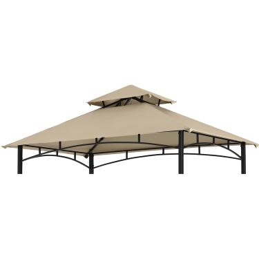 Imagem de COOSHADE Cobertura superior para churrasqueira para churrasqueira de substituição para área externa com camada dupla adequada para modelo L-GG001PST-F (bege)