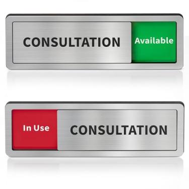 Imagem de Placa de porta de sala de consulta com controle deslizante, placa de escritório de privacidade não perturbe, em uso/indicador deslizante de acrílico disponível para casa de hospitais de negócios,