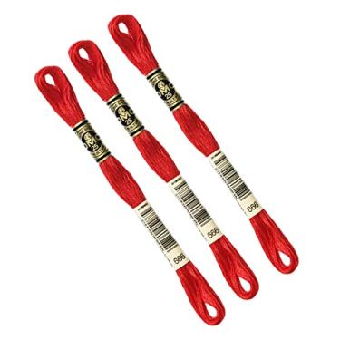 Imagem de DMC 117AMZ3-666 Fio de bordado Amazon Pacote com 3 novelos, vermelho brilhante