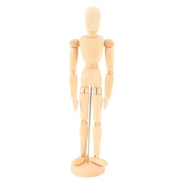 Imagem de Modelo de Manequim Flexível de 12 Polegadas Modelo de Desenho de Madeira Articulado Com Base para Desenho e Decoração de Casa Acabamento Fino de Madeira Resistente Ideal para