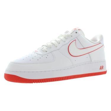 Imagem de Nike Unissex Adulto Air Force 1 '07' Cano Baixo, Branco/branco-picante vermelho-branco, 12