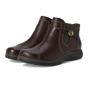 Imagem de Clarks Bota feminina Certina Joy no tornozelo, Couro marrom escuro, 34 BR