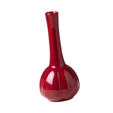 Imagem de WeiLaiKeQi Vaso de cerâmica vermelho pequeno vaso vermelho moderno desktop vaso cerâmica vasos flores para lareira prateleira quarto estante decoração para casa
