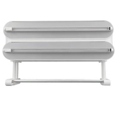 Imagem de Organizador de Cortador W Cortador W 3 Em W Com Porta-toalha Plástico Magnético Liga de Alumínio Economia de Espaço Cortador de Dispensador W Deslizante Bidirecional Ganchos o