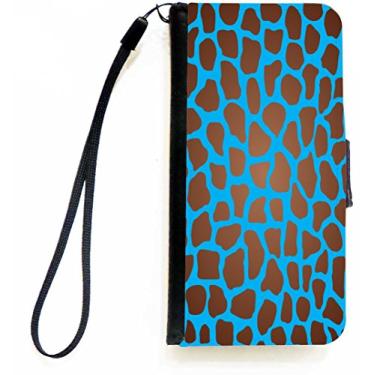 Imagem de Rikki Knight Capa carteira flip com design de girafa em azul celeste para iPhone 5c da Apple