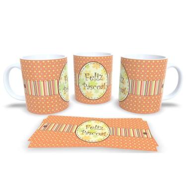 Imagem de Caneca de Porcelana Branca Personalizada Coleção Páscoa Feliz