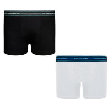 Imagem de Kit 2 Cueca Boxer Box Lupo Infantil Kids Algodão Original, Preto com b