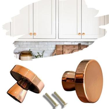 Imagem de 2 Puxador Redondo Gaveta Furo Único 34mm Em Metal / Premium - Compras 