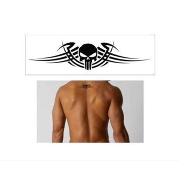 Imagem de Cartela Tatuagem Temporária Tribal Justiceiro Caveira - 3Istore