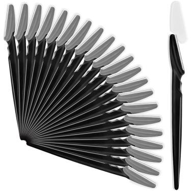 Imagem de Lâminas de barbear para sobrancelhas HFATMOS 21 unidades de ferramentas de dermaplanagem facial pretas