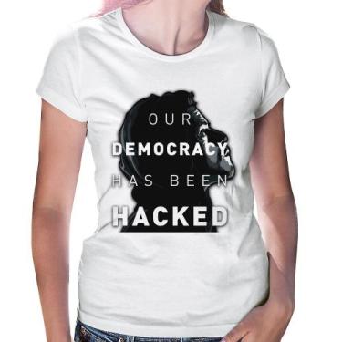 Imagem de Baby Look Our Democracy Has Been Hacked - Foca na Moda, Branco, G
