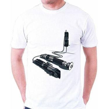 Imagem de Camiseta Star Wars Sabre de Luz Usb - Vesttuario, GG, Branco