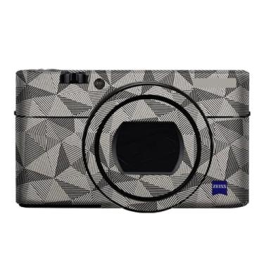 Imagem de JERXTTON Adesivo antiarranhões para câmera Sony RX100VI RX100VII RX100VII película protetora de câmera decalques RX100M6 RX100M7 (titânio triangular)