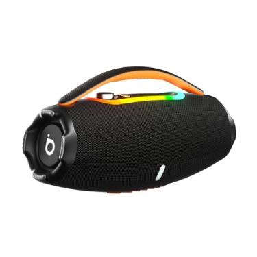 Imagem de Caixa de Som Bluetooth, Basike Boombox RAD172, 60W Caixinha de Som Potente TWS, IPX6 À Prova D'água e Resistente À Poeira, Luzes LED RGB, Conexão AUX/USB/TF, para Festa, Viagem e Acampamento(Preto)