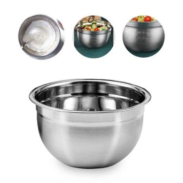 Imagem de Tigela Mixing Bowl Aço Inox Salada Molho Creme Multiuso 18cm
