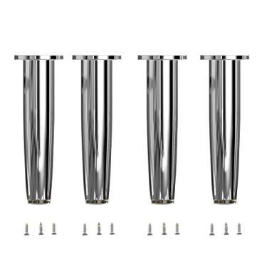 Imagem de Conjunto de 4 pés de armário de metal ajustáveis com parafusos para mesa Ktichen, mesa, sofá, sofá e armário de TV (15 cm)