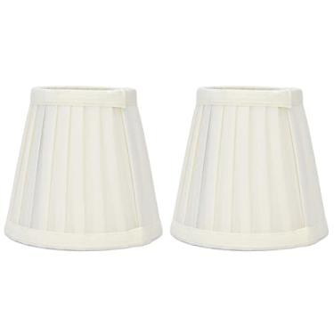 Imagem de MUNEFE Lâmpada de barril Clipe no lâmpada, abajur de tecido de barril, luminária de lustres pequena dupla para lustres de lustre de mesa lustre lustre (PX30)