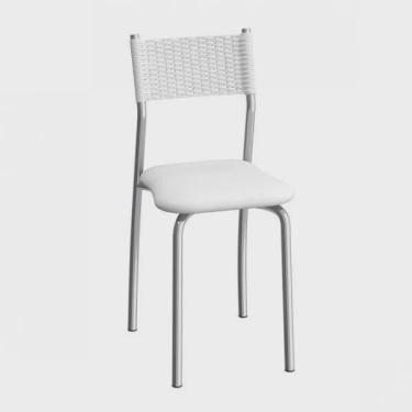 Imagem de Cadeira de Aço Mônaco C142 Compoarte Cromado/Branco