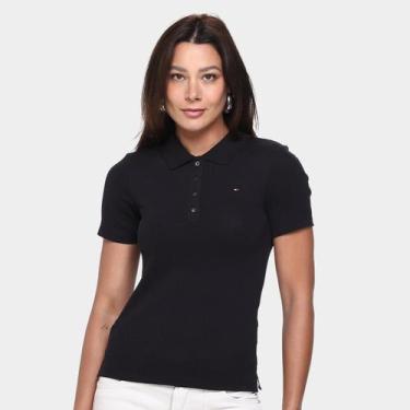 Imagem de Camisa Polo Tommy Hilfiger 1985 Feminina, Preto, G