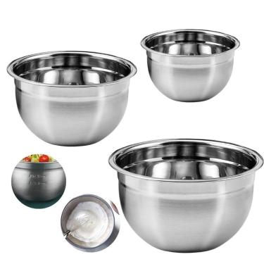Imagem de Jogo Tigelas Mixing Bowl Aço Inox Multiuso 18-22-26 Cm 3 Pçs