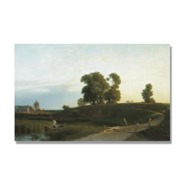 Imagem de Lev Lagorio Prints. Pintura de arte de parede paisagem marítima. Pôster de reprodução de impressões em tela de paisagem para decoração de casa. (Paisagem 5). 80 x 130 cm - 31,5 x 51,2 pol sem moldura