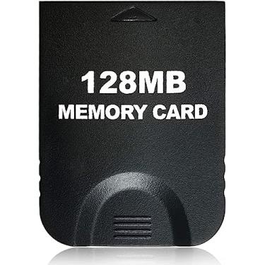 Imagem de Hyamass Cartão de memória Gamecube de alta velocidade de 128 MB (2043 blocos), cartão de memória de jogo compatível com kits de acessórios de console Nintendo Gamecube e Wii - Preto