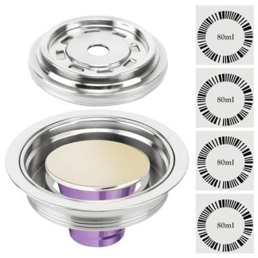 Imagem de Feilifan Adaptador De Cápsula De Café Reutilizável Para Máquinas Nespresso Vertuo, Adaptador De Cápsula De Café De Aço Inoxidável Com 4 Adesivos, Compatível Com Vertuo Pop/Vertuo Next/Delonghi Env13
