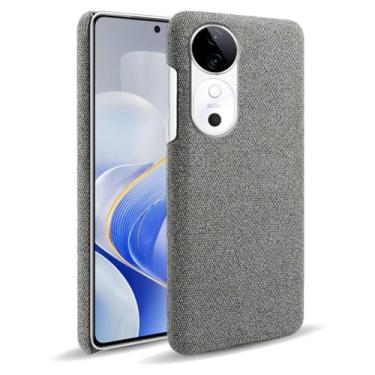 Imagem de Capa para vivo S19 5G,Capa desenhada em lona,Case Protetora Ultrafina com Empunhadura Macia,Design em Tecido Antichoque e Antiarranhões-Gray