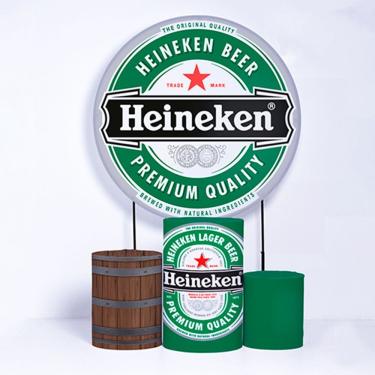 Imagem de Kit Painel de Festa Redondo e Trio Capa Cilindro Boteco - Fera Print