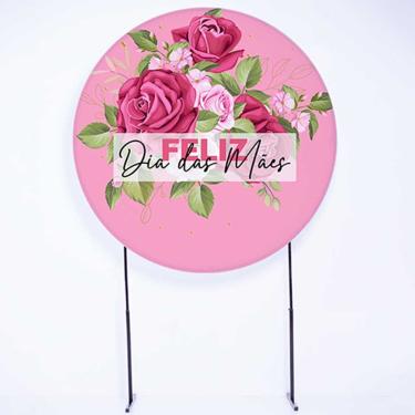 Imagem de Kit Painel de Festa Redondo e Trio de Cilindros Dia das Mães - Fera Print