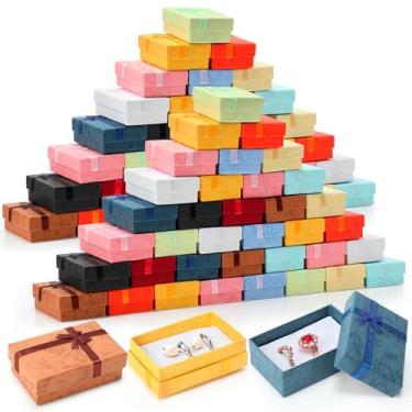 Imagem de Quelay 180 peças, caixas de presente de joias de 12 cores, pequenas caixas de presente para joias, colar colorido, brincos, pulseiras, estojos de papelão para presente de festa de aniversário de