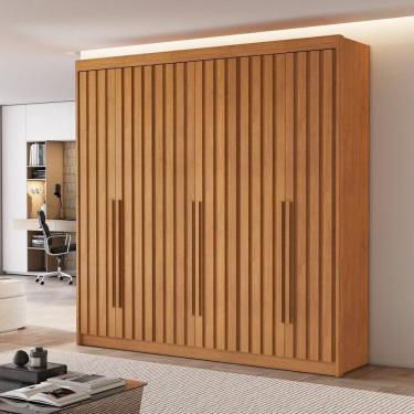 Imagem de Guarda Roupa Casal 6 Portas Ripadas Portugal Cinamomo