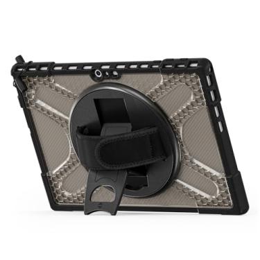 Imagem de BRAECNstock Capa para Microsoft Surface Pro 7+ Plus/7/6/5/4 de 12,3 polegadas, capa protetora robusta com alça de mão e suporte de rotação de 360°, suporte para lápis, compatível com teclado tipo capa