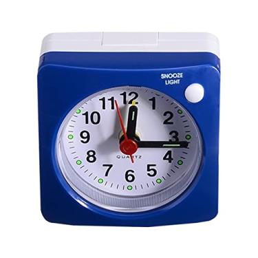 Imagem de Despertador Quarto Mini Quadrado Cabeceira Silencioso Varredura Despertador Estudante Soneca Silencioso Despertador Ruído Sem tique-taque com Luz LED Snooze Decoração Relógio de Mesa Relógio de