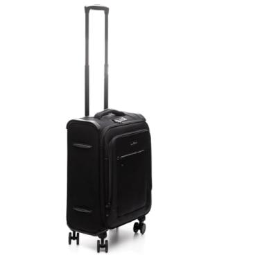 Imagem de Mala de Bordo Pequena Para Viagem Fabricada Em Tecido Poliéster De Alta Durabilidade e Resistência Modelo Polo King 10 kg Cor Preta Com 4 Rodas De Giro 360 Graus