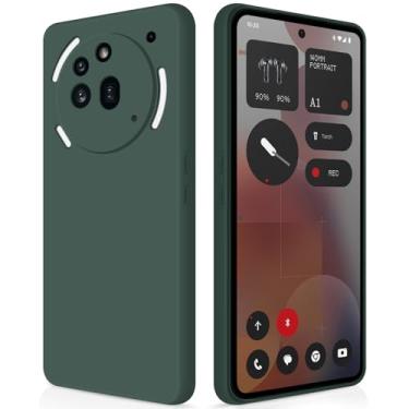 Imagem de GiiYoon Capa para Nothing Phone 3a Pro, capa protetora de corpo inteiro com toque suave e sedoso, case à prova de choque com forro em microfibra - Verde