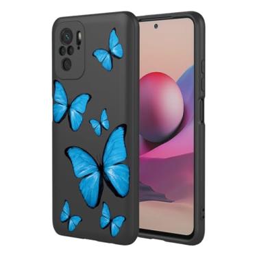 Imagem de KOARWVC Capa de telefone para Redmi Note 10S/Redmi Note 10 4G, Xiaomi Poco M5s M2101K7AI capa fofa com design de padrão de borboleta fina protetora macia TPU bumper capa de telefone para Redmi Note10S