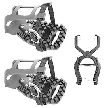 Imagem de Venzo Grampos de dedo do pé de bicicleta gaiola interna adaptadores de pedal de bicicleta ergométrica - compatível com pedal de bicicleta Peloton, converte pedais Delta Look em tiras de clipe de dedo