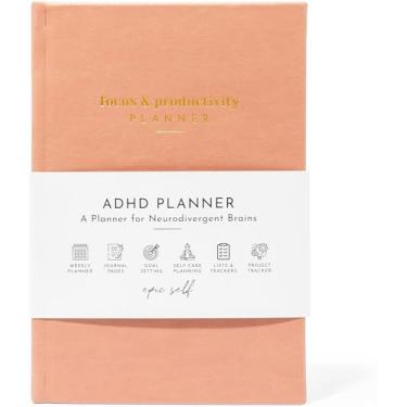 Imagem de Epic Self Focus Planner – Diário organizador semanal diário sem data para pessoas desorganizadas – Planejador de vida e humor – Objetivos acadêmicos – Estrutura e foco para cérebros adultos (rosa)