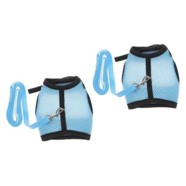 Imagem de FOMIYES 2 conjuntos de roupas de porquinho-da-índia para animais de estimação, arnês de malha macia, coelho, rato, coleira e coleira, colete de rato, roupas de hamster, colete, cordas, acessórios para