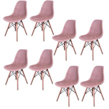 Imagem de Kit 8 Cadeiras Charles Eames Eifell 130 Furadinha