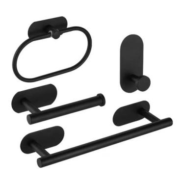 Imagem de Kit 4 Suportes Banheiro Inox Lavabo Aço Escovado Sem Furo cola 3m - ig