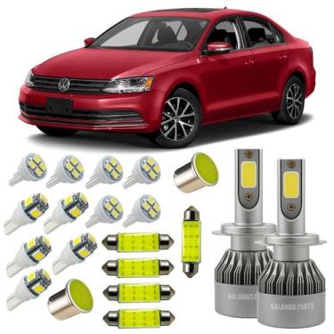 Imagem de VW Jetta Kit Led Farol Milha Teto Placa Farolete Ré T10 Top